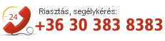 Riasztás, segélykérés: +36 30 383 8383 Riasztás, segélykérés: +36 30 383 8383